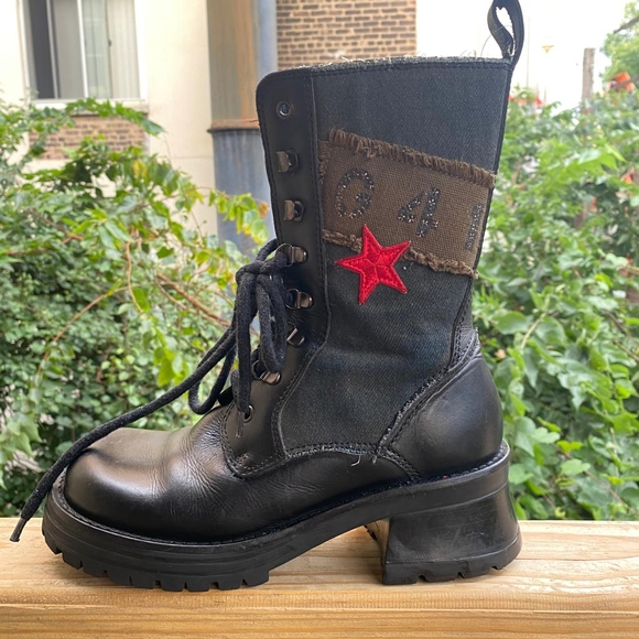 VINTAGE Steve Madden Helmet 1990s Platform Combat Boot Sz 8 - Picture 5 of 12